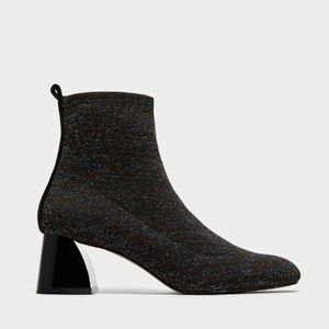 NWT ZARA Shimmer Fabric Boots